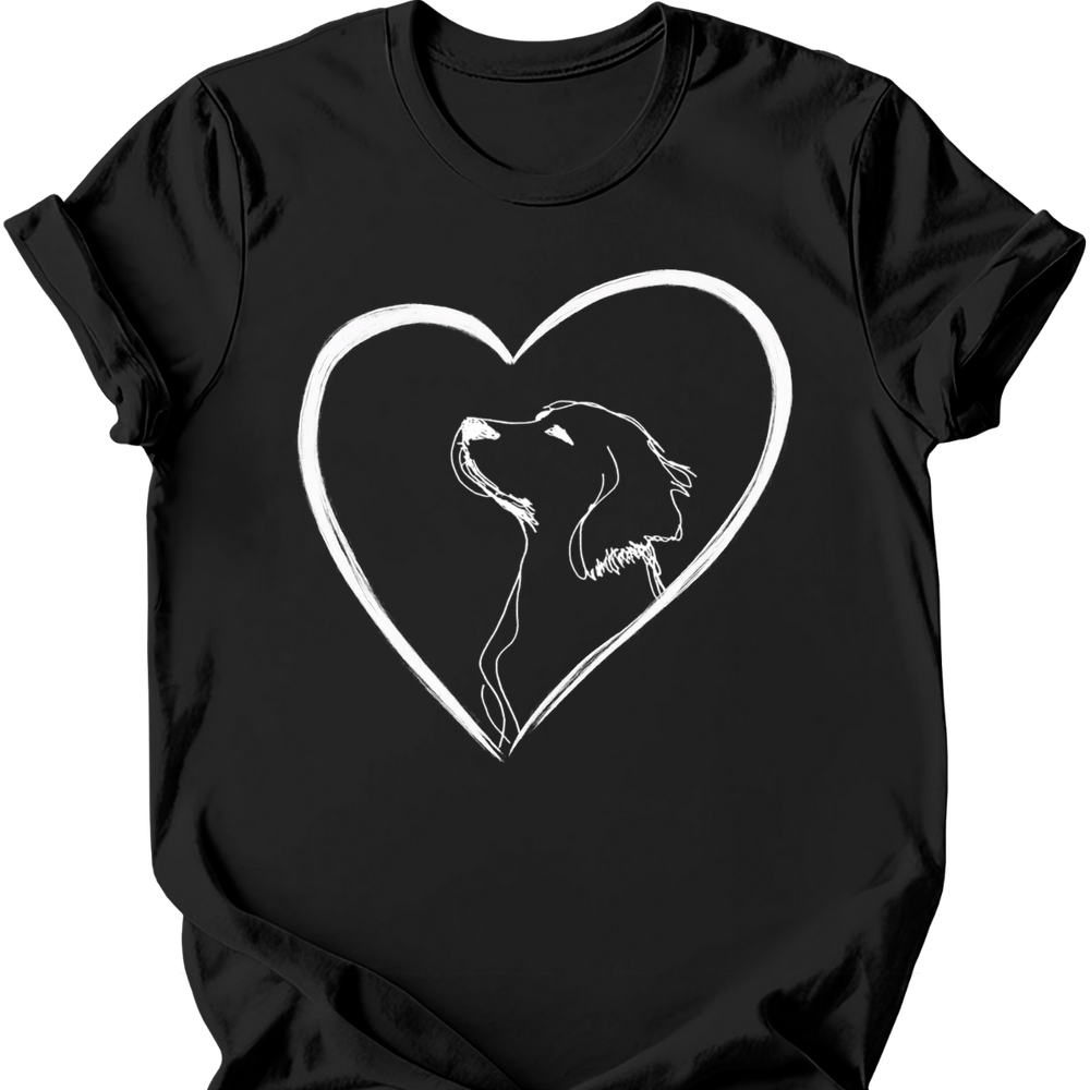 Brittany heart dog tee black