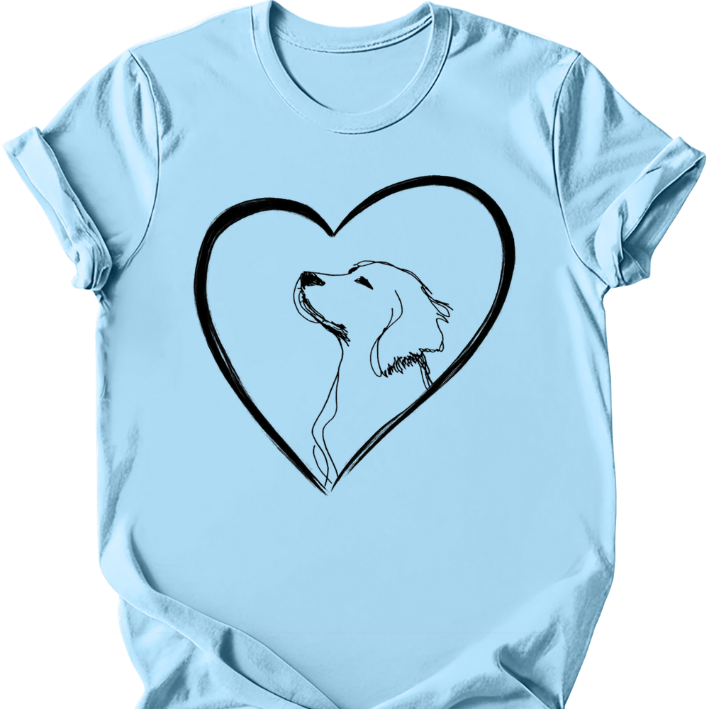 Brittany heart dog tee light blue
