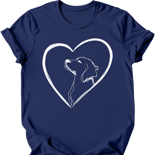 Brittany heart dog tee navy