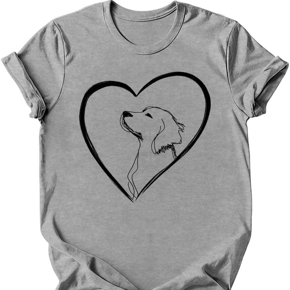Brittany heart dog tee sport grey