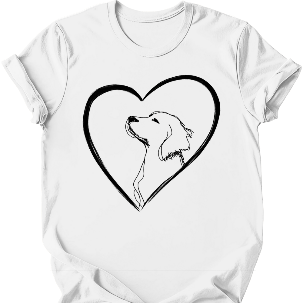 Brittany heart dog tee white