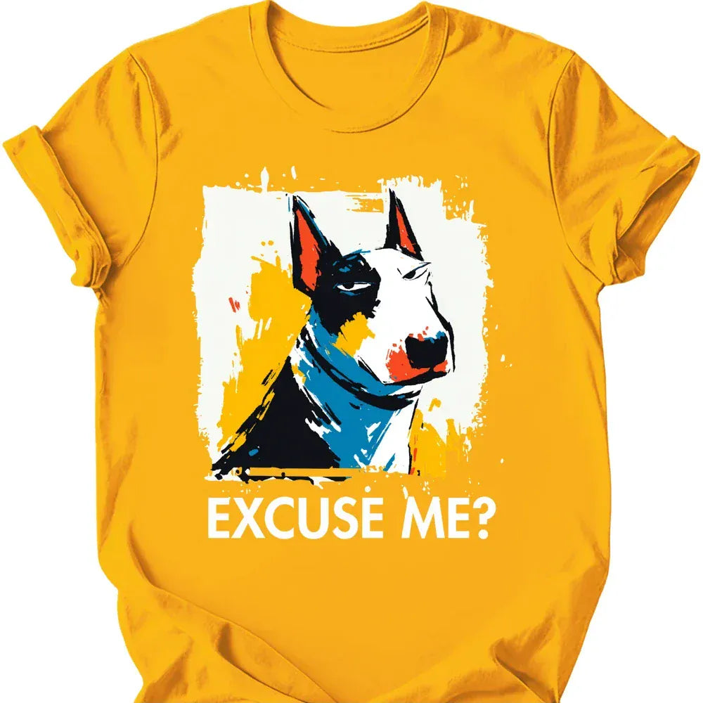 Bull Terrier excuse me tee gold