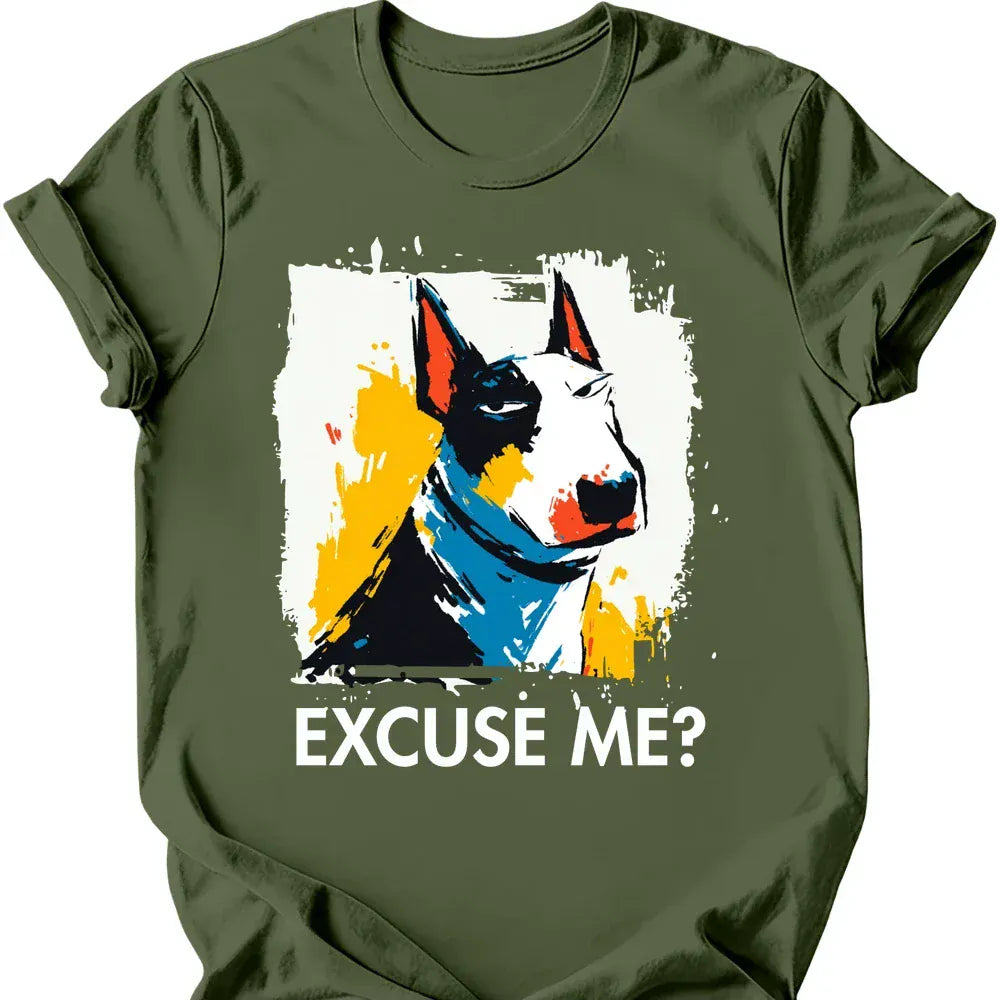 Bull Terrier excuse me tee military green