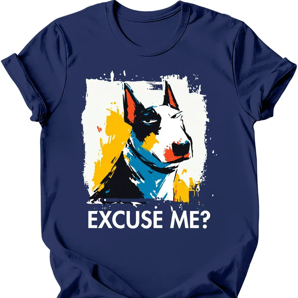 Bull Terrier excuse me tee navy
