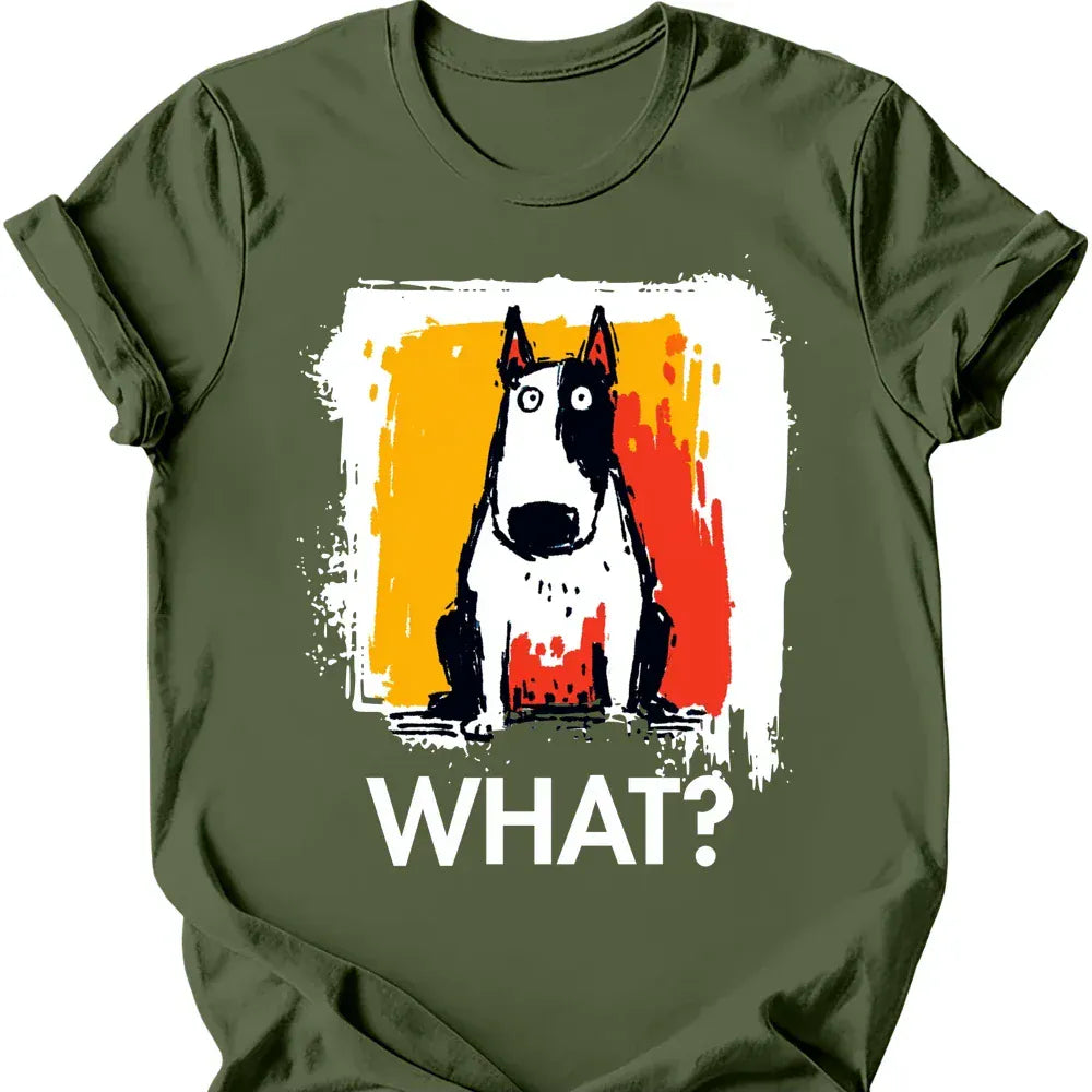Bull Terrier what dog tee military green color