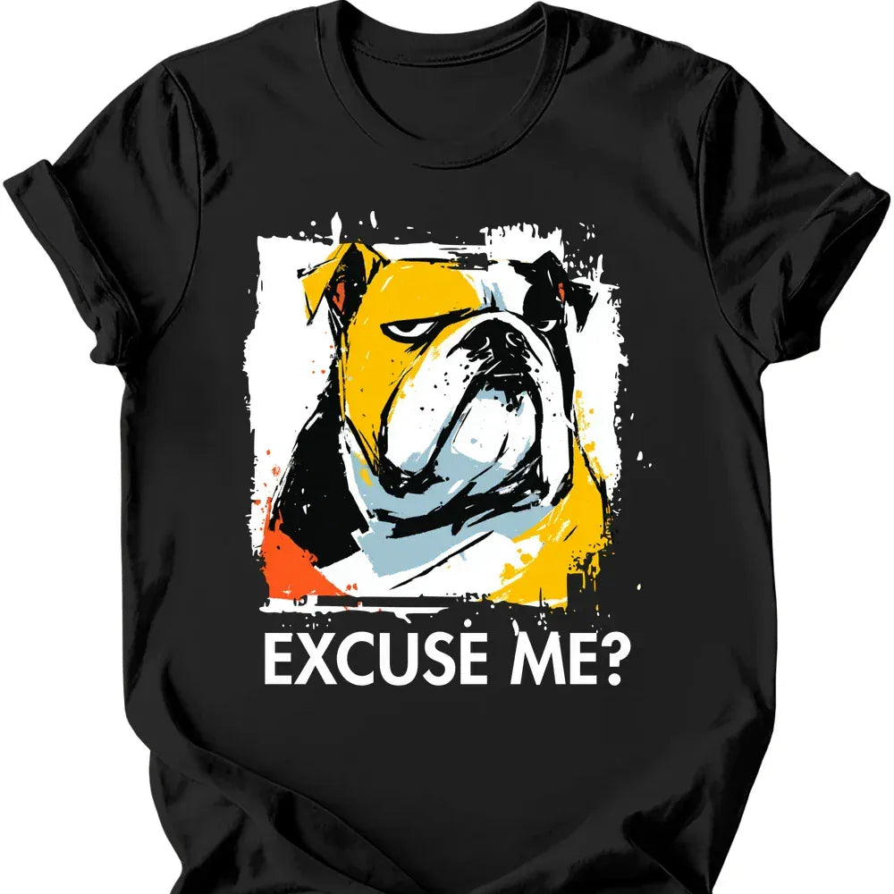 Bulldog excuse me tee black