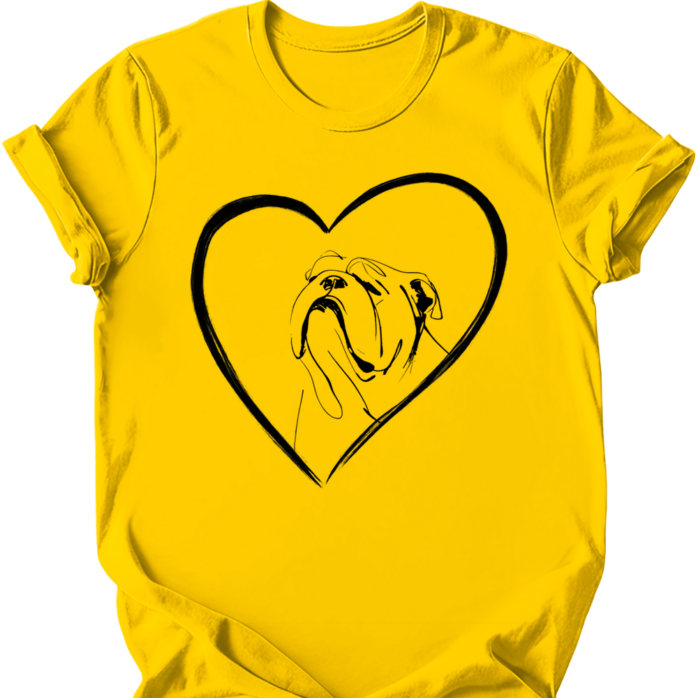 Bulldog heart dog tee daisy