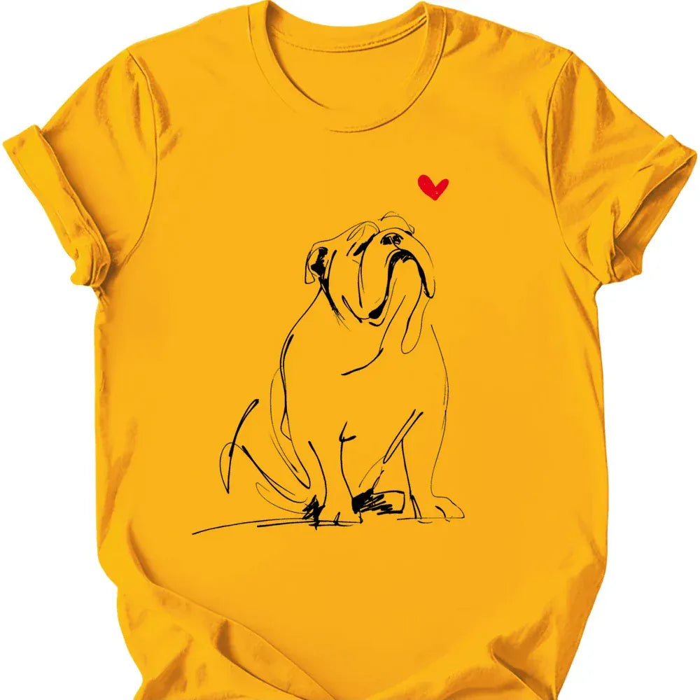 Bulldog sketch tee gold