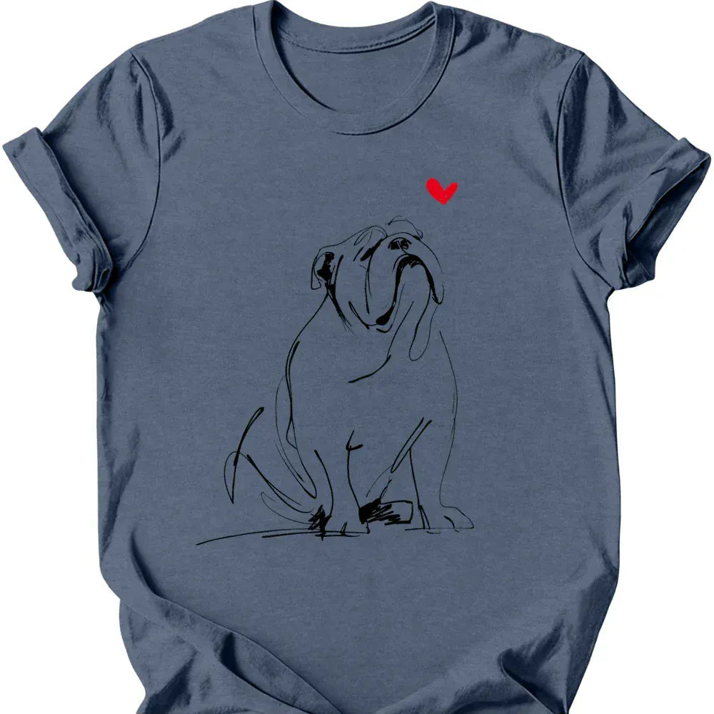 Bulldog sketch tee heather indigo