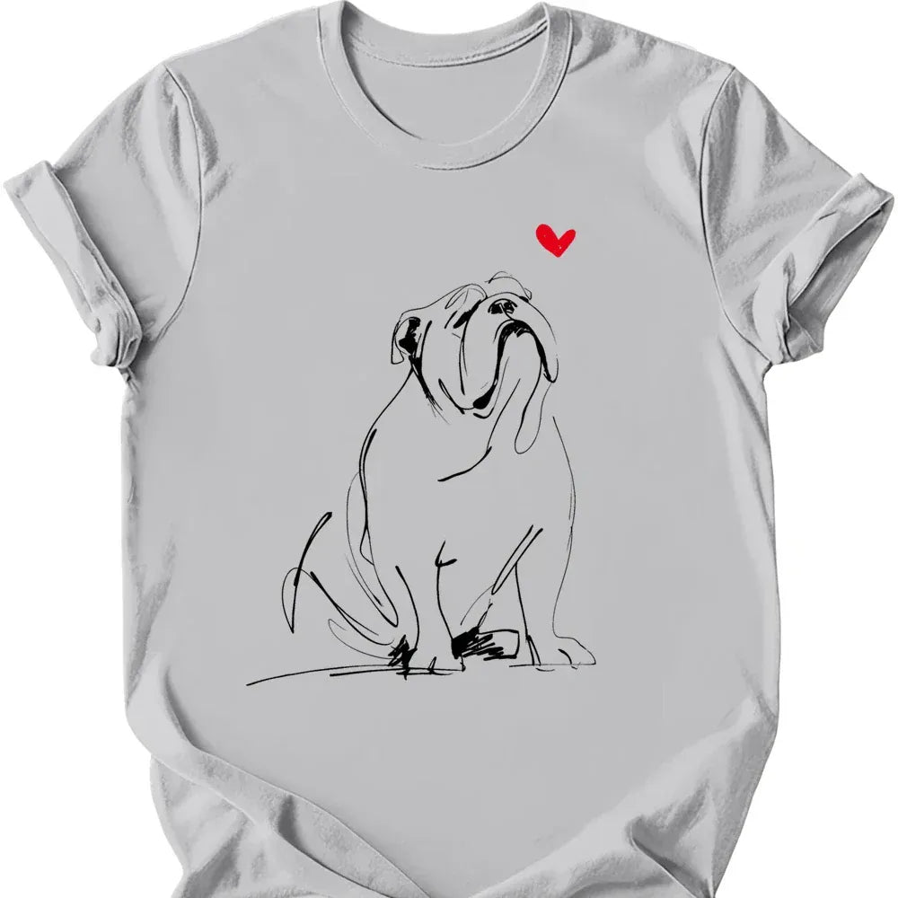 Bulldog sketch tee ice grey