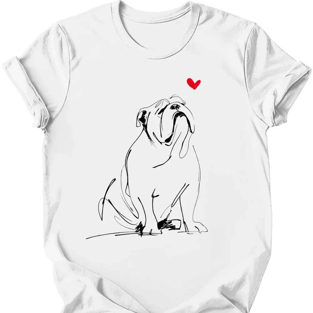 Bulldog sketch tee white