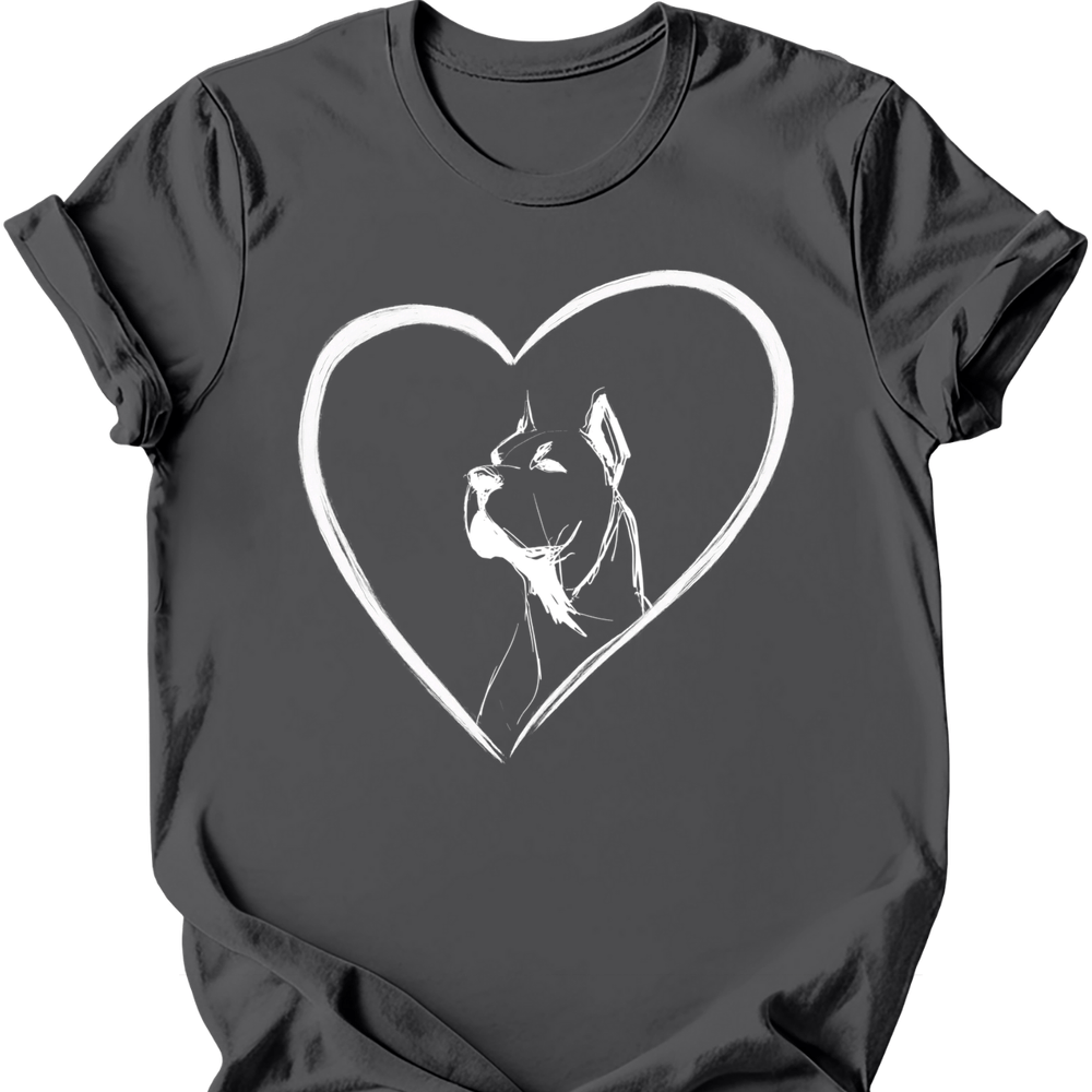 Cane Corso heart dog tee charcoal