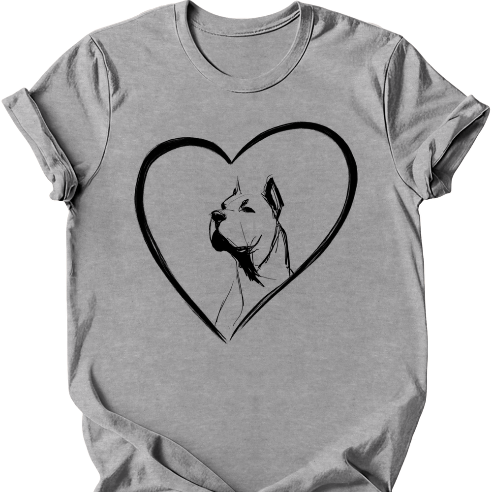 Cane Corso heart dog tee sport grey
