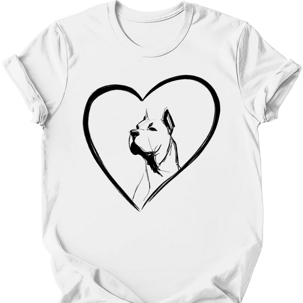 Cane Corso heart dog tee white