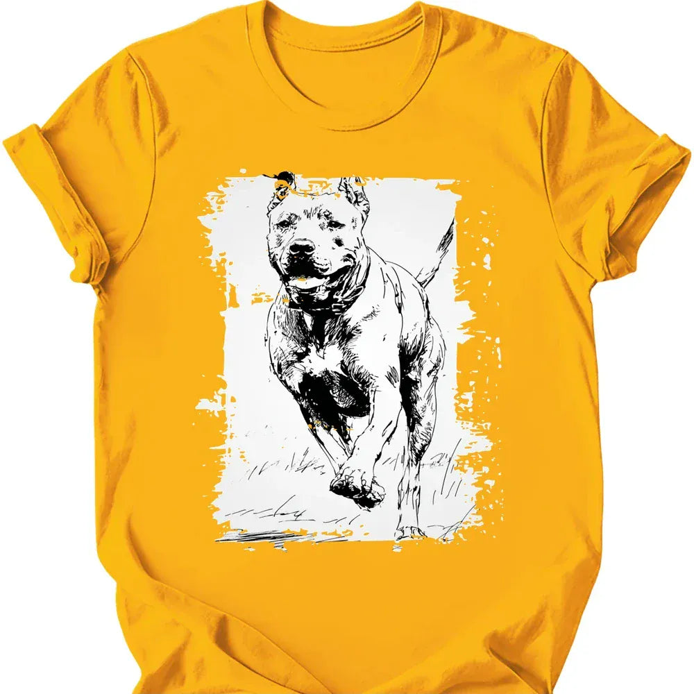 Cane Corso running dog tee gold