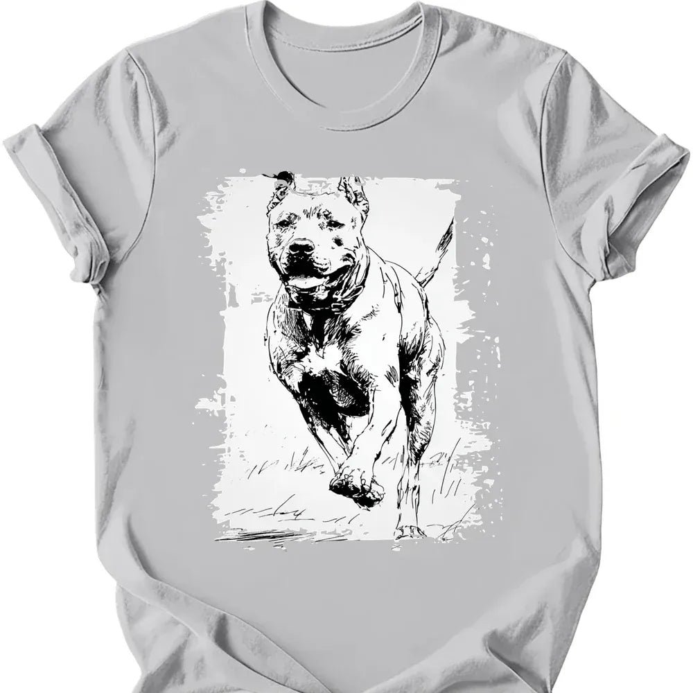 Cane Corso running dog tee ice grey