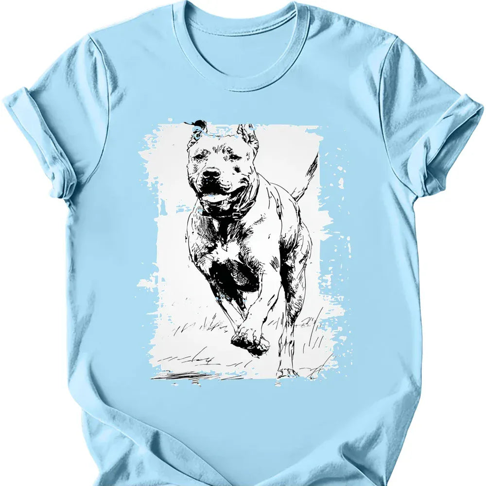 Cane Corso running dog tee light blue