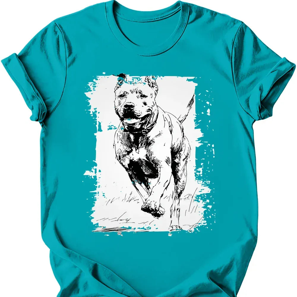 Cane Corso running dog tee tropical blue