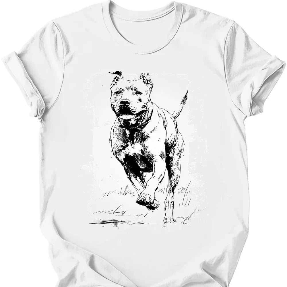 Cane Corso running dog tee white
