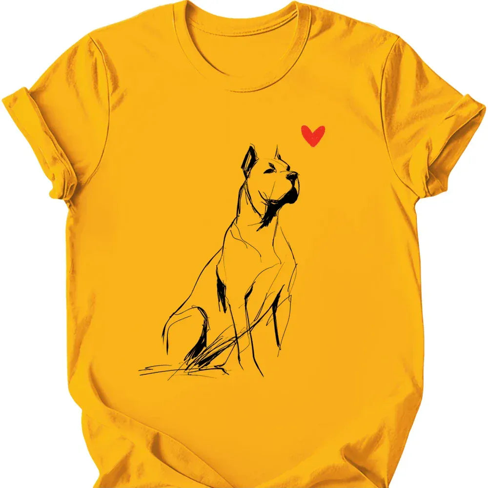 Cane Corso sketch tee gold