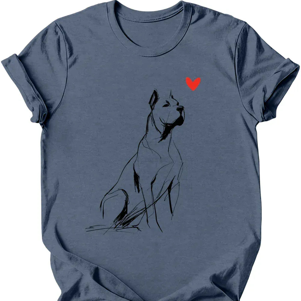 Cane Corso sketch tee heather indigo