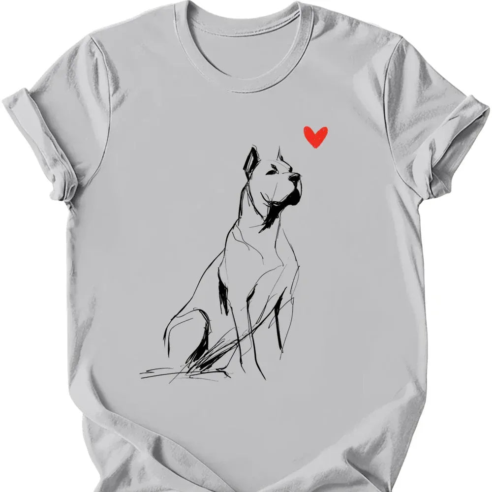Cane Corso sketch tee ice grey