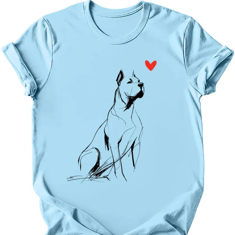 Cane Corso sketch tee light blue