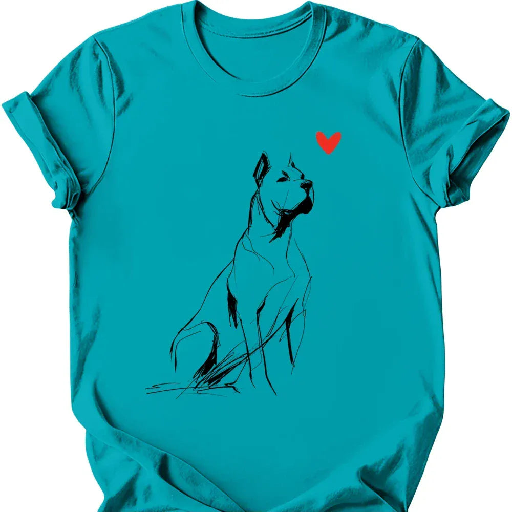 Cane Corso sketch tee tropical blue