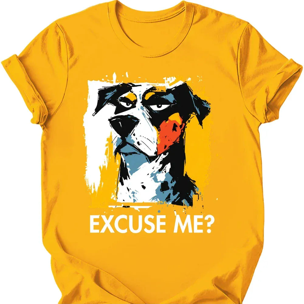 Catahoula Leopard excuse me tee gold
