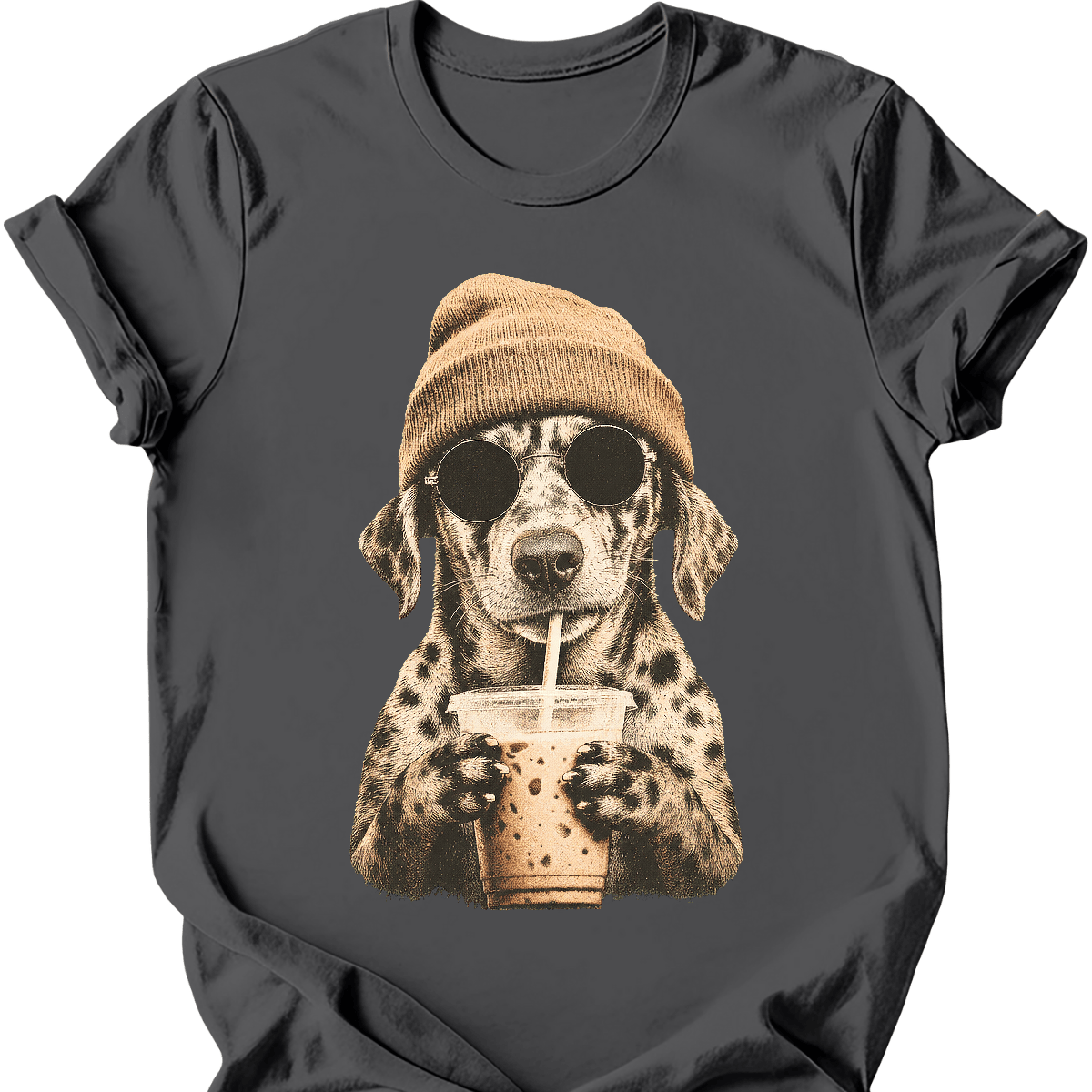 catahoula leopard hipster dog tee charcoal
