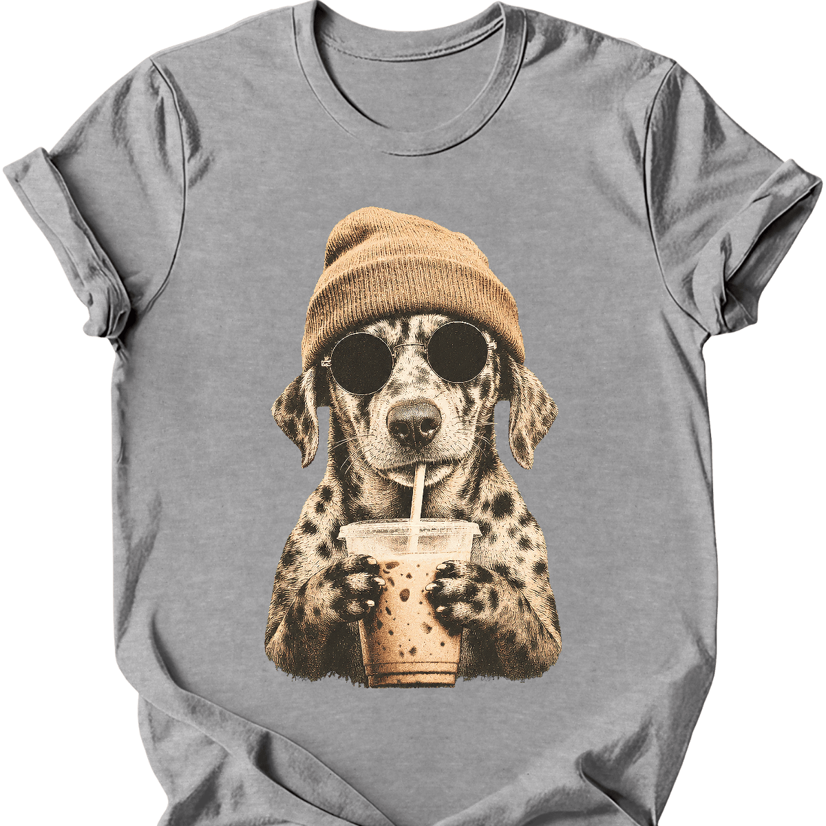 catahoula leopard hipster dog tee sport grey
