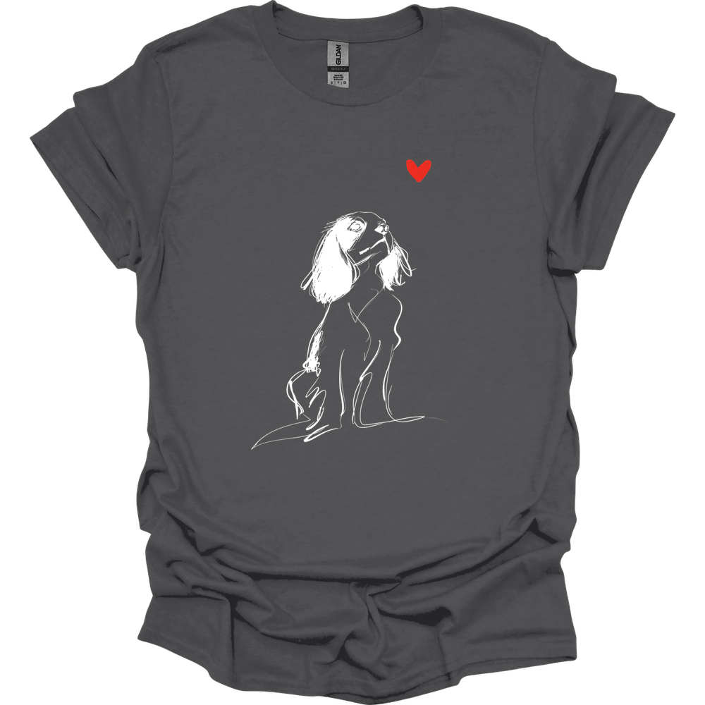 Cavalier King Charles Spaniel - Sketch Dog T-Shirt
