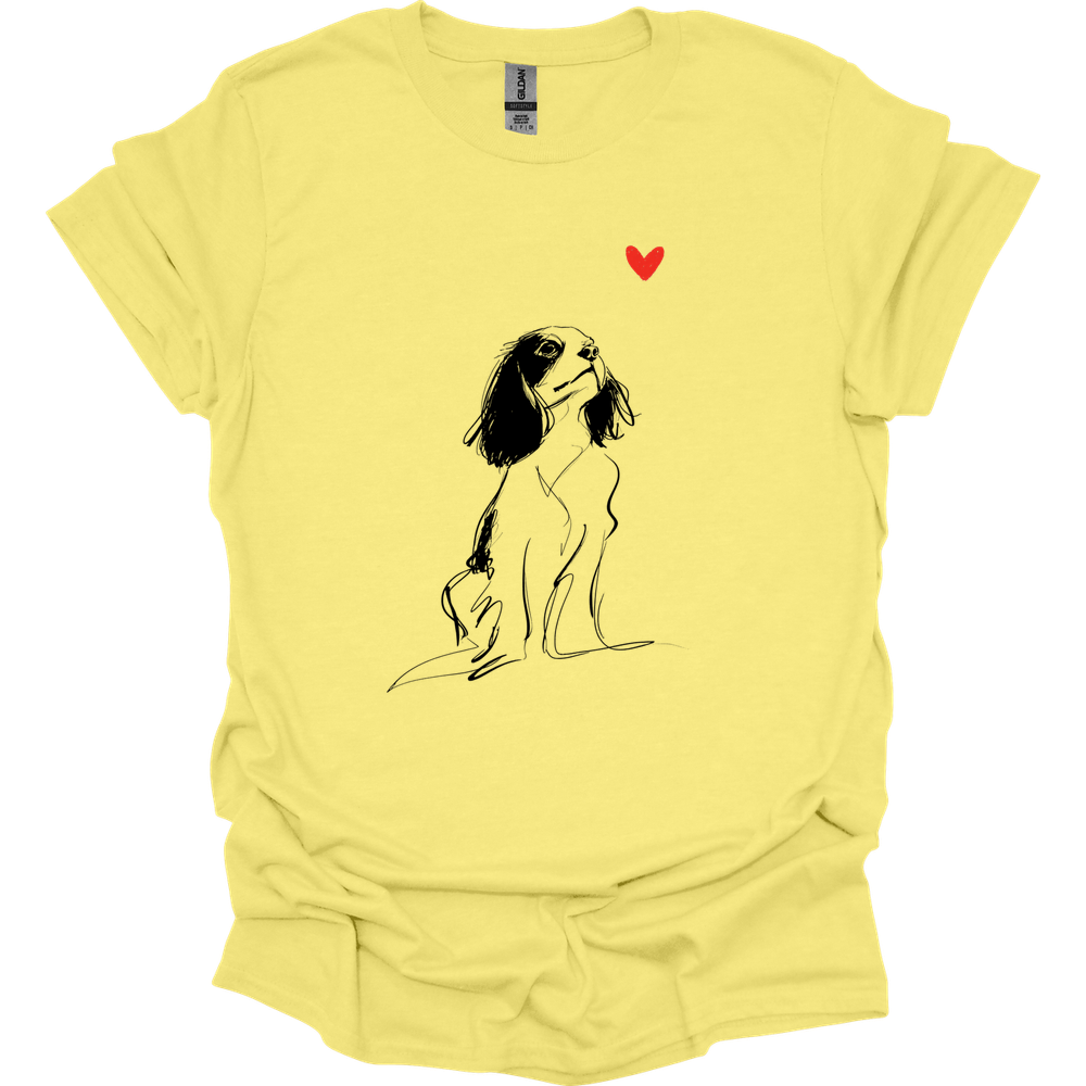 Cavalier King Charles Spaniel - Sketch Dog T-Shirt