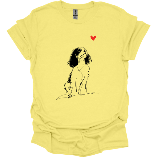 Cavalier King Charles Spaniel - Sketch Dog T-Shirt