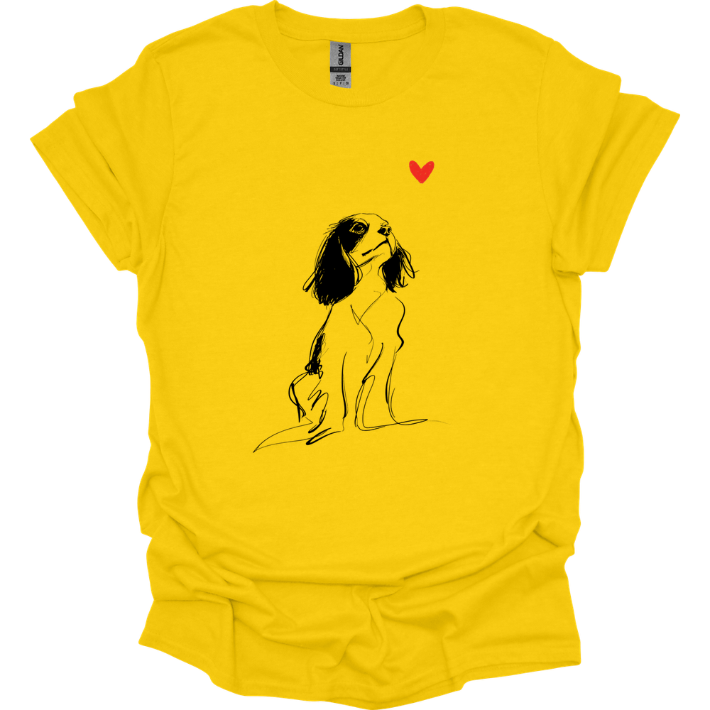 Cavalier King Charles Spaniel - Sketch Dog T-Shirt