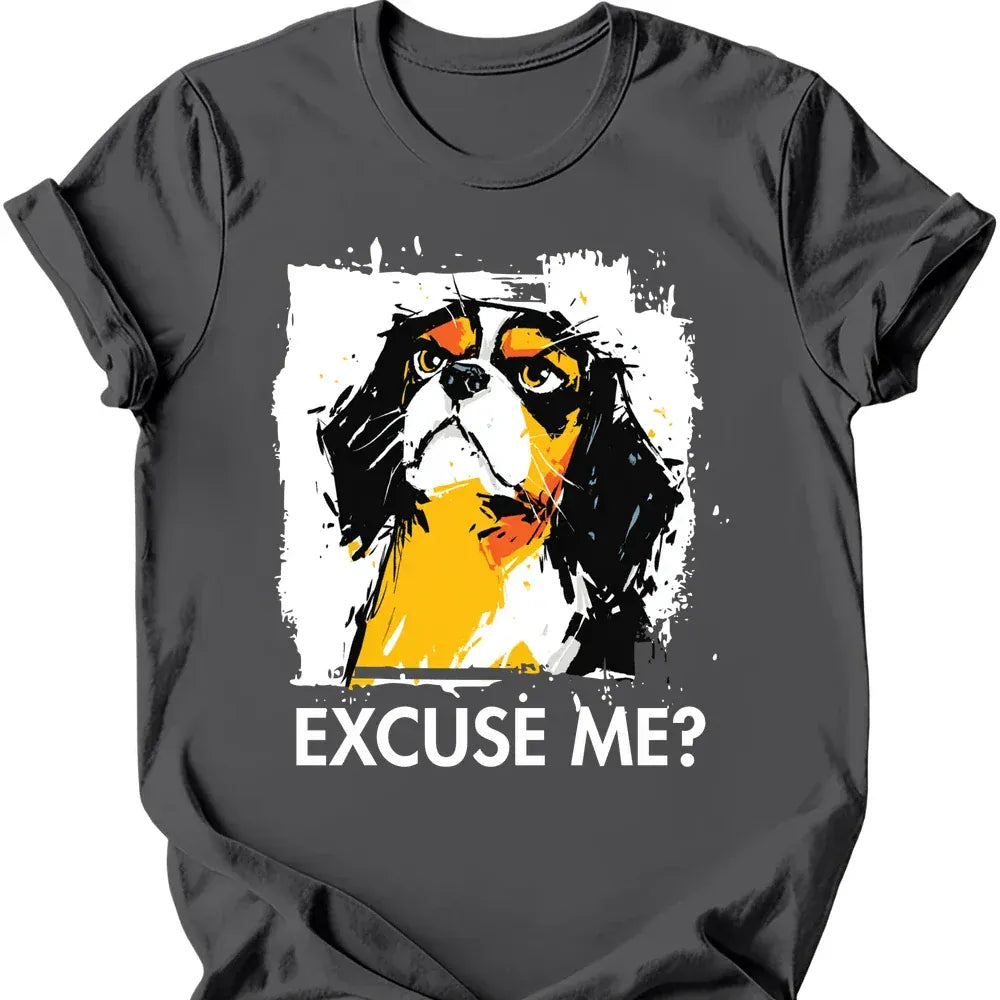 Cavalier King Charles Spaniel excuse me tee charcoal