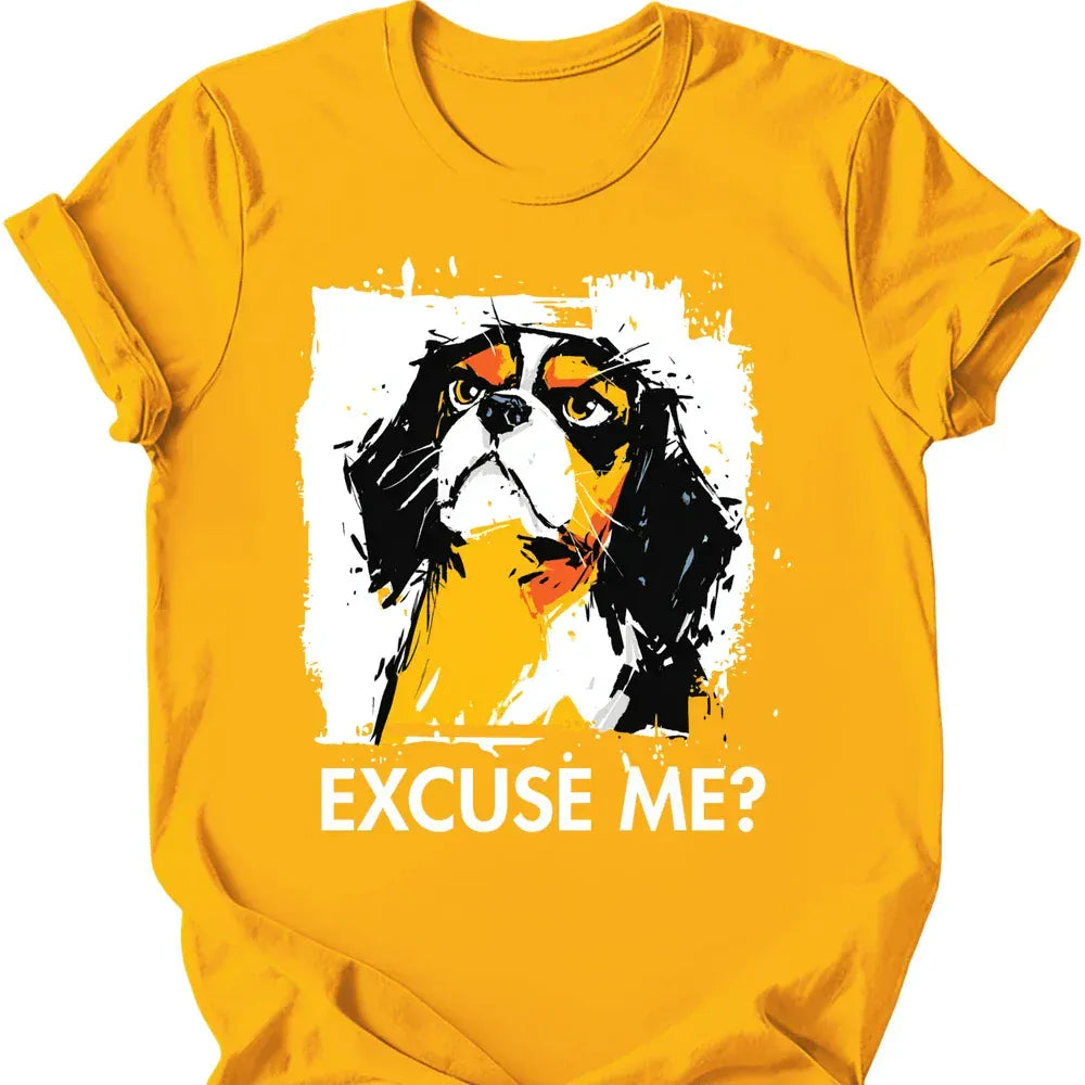 Cavalier King Charles Spaniel excuse me tee gold