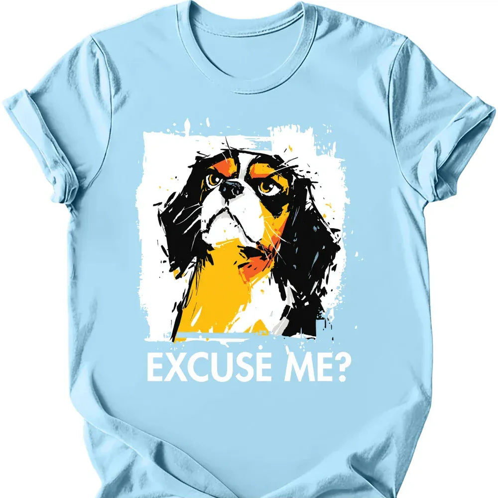 Cavalier King Charles Spaniel excuse me tee light blue