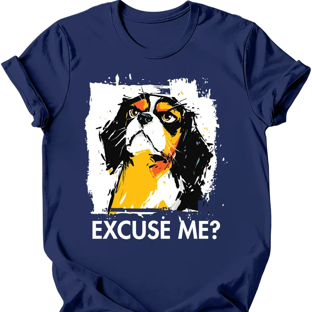 Cavalier King Charles Spaniel excuse me tee navy