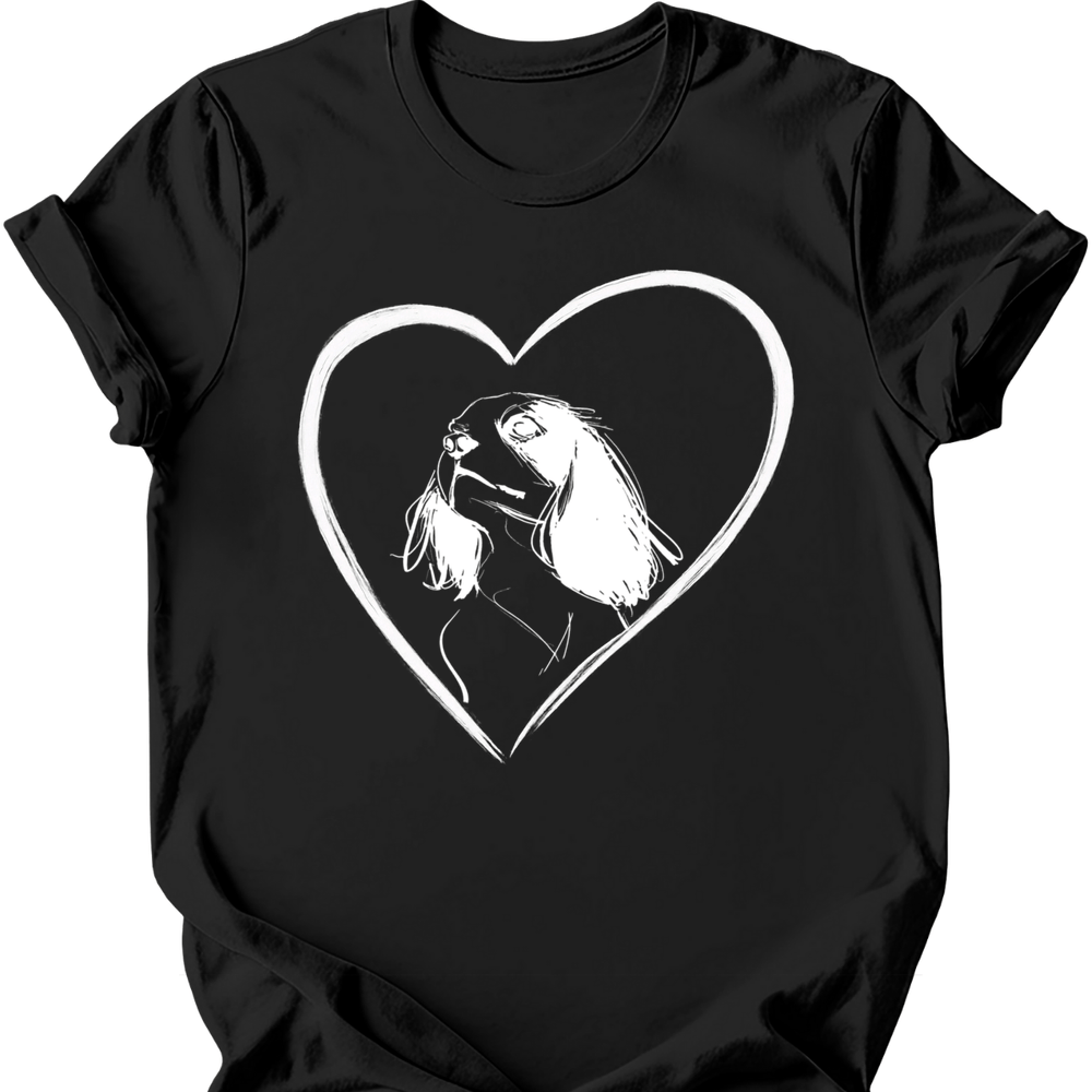 Cavalier King Charles Spaniel heart dog tee black