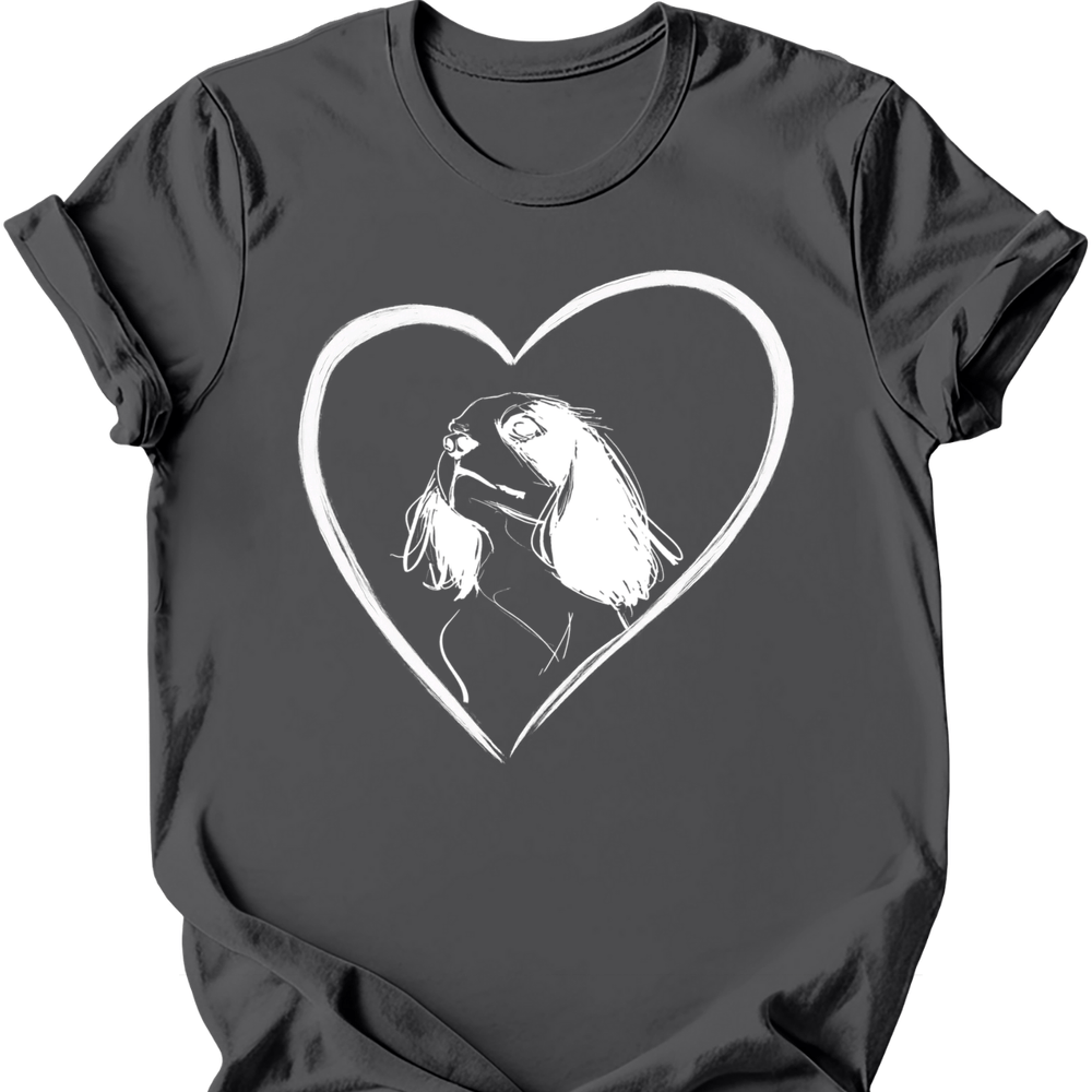 Cavalier King Charles Spaniel heart dog tee charcoal