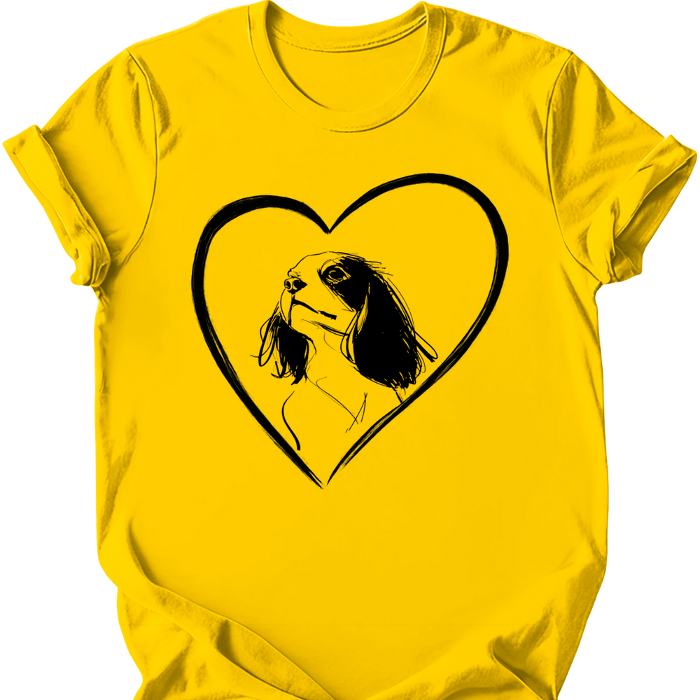 Cavalier King Charles Spaniel heart dog tee daisy