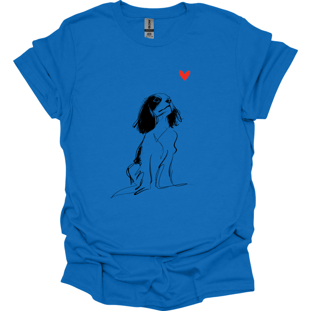 Cavalier King Charles Spaniel - Sketch Dog T-Shirt