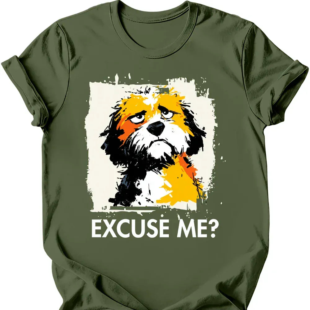 Cavapoo excuse me tee military green