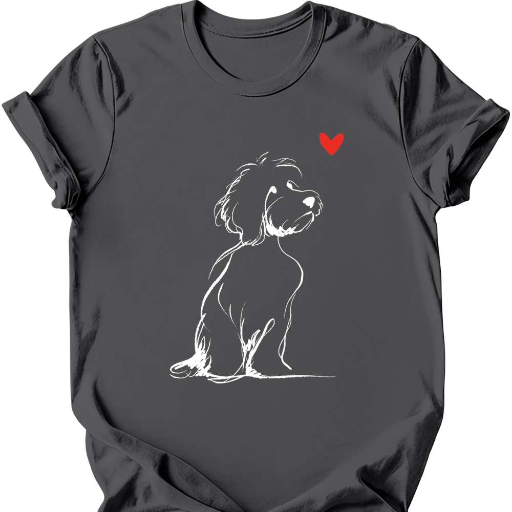 Cavapoo sketch tee charcoal