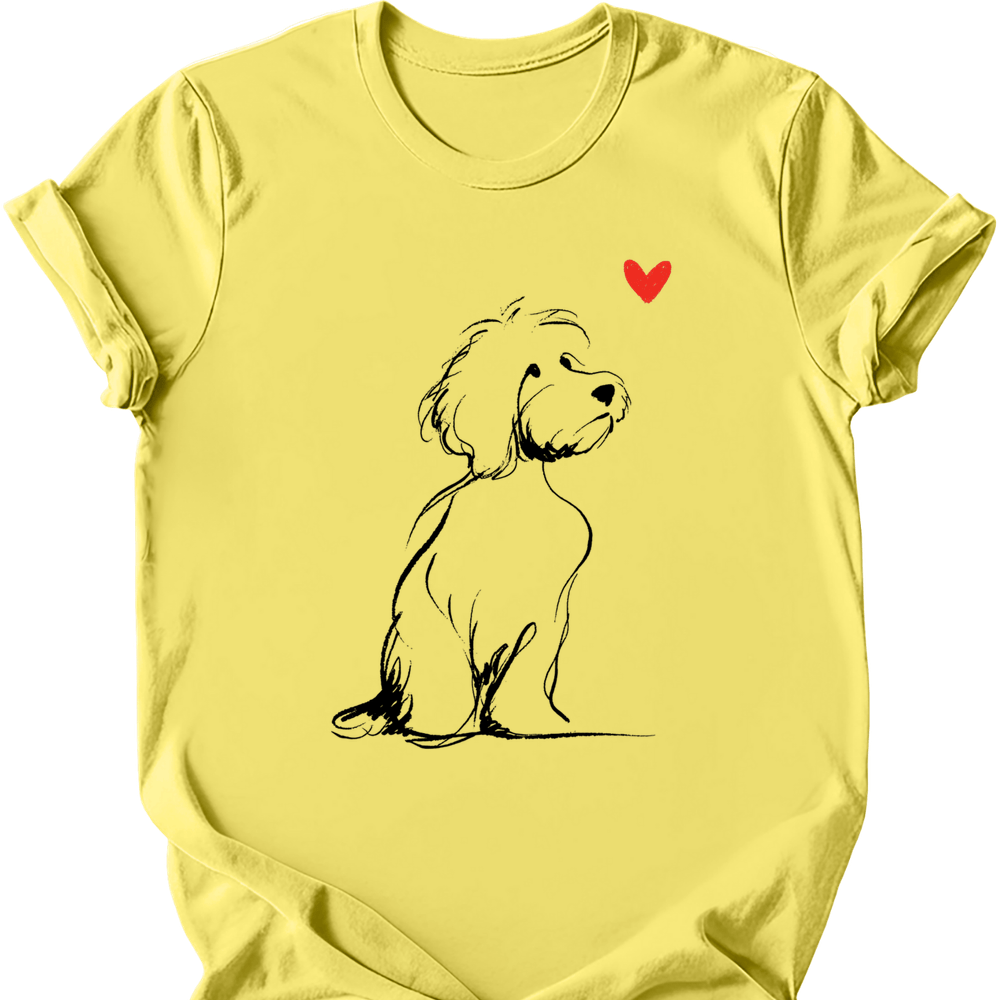 Cavapoo sketch tee cornsilk