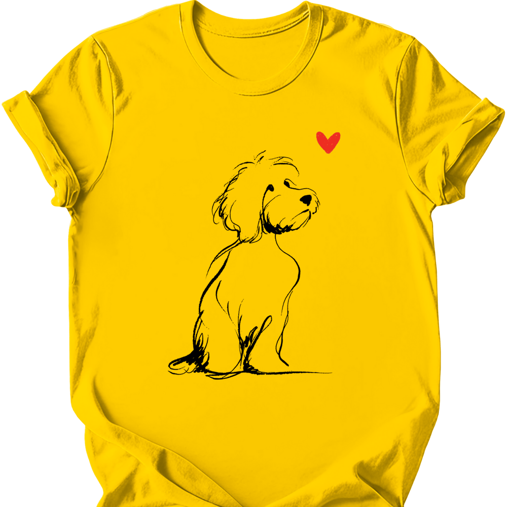 Cavapoo sketch tee daisy