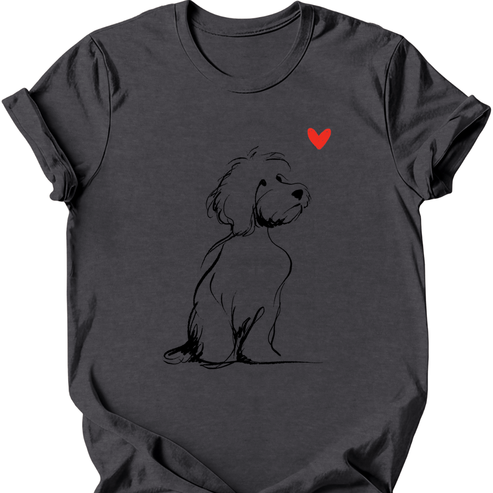 Cavapoo sketch tee dark heather