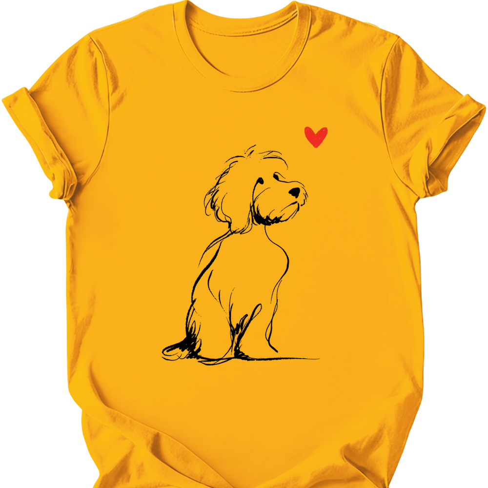 Cavapoo sketch tee gold
