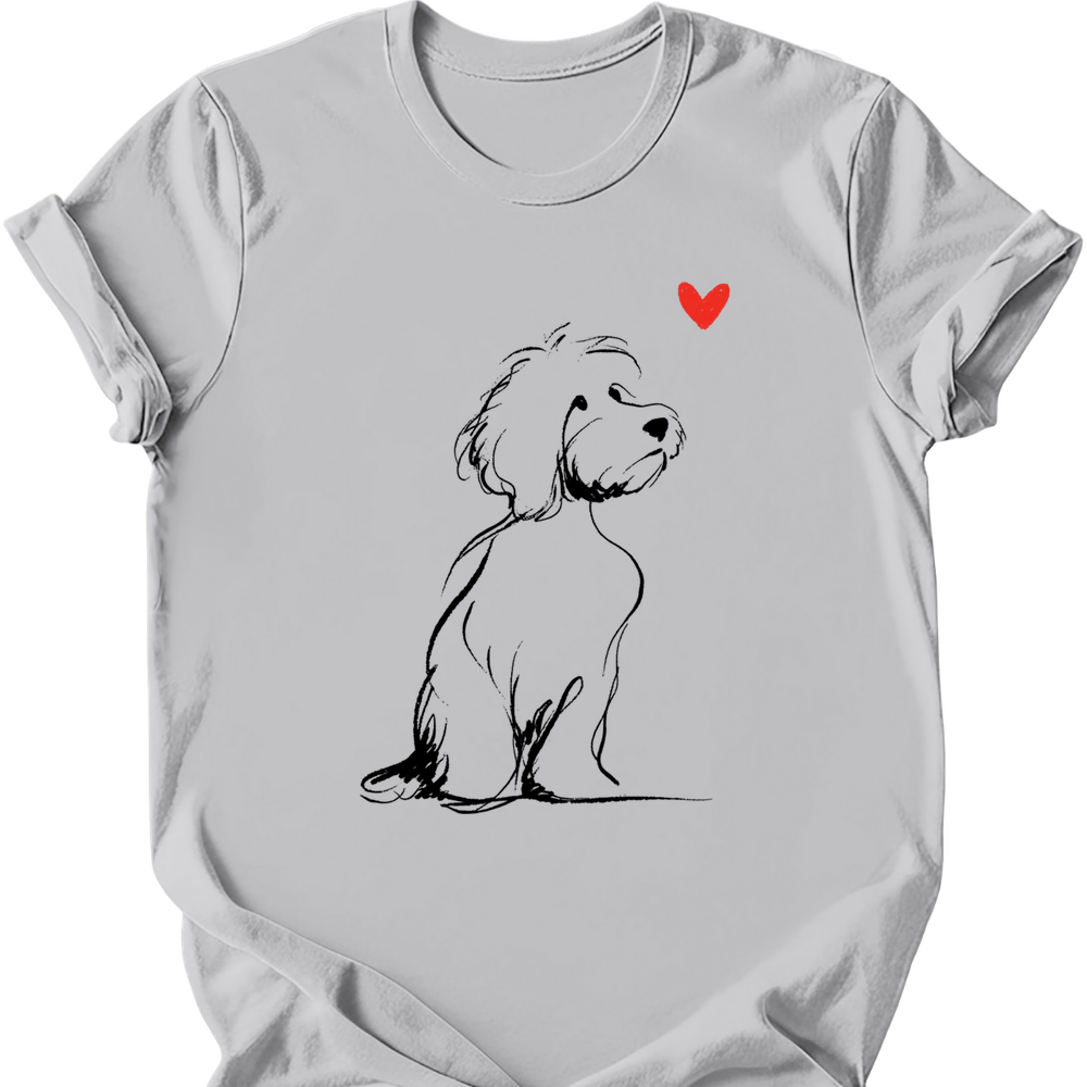 Cavapoo sketch tee ice grey
